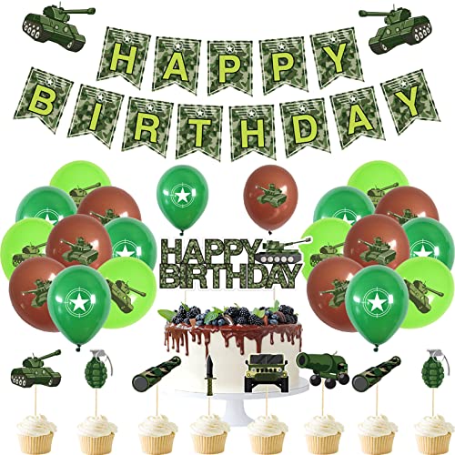 Army Kindergeburtstag Deko Militär Geburtstag Party Deko Army Camouflage Deko Geburtstag Militär Luftballons Deko Camouflage Luftballons Geburtstag Militär Kuchen Topper Army Geburtstag Girlande von RZDQZY