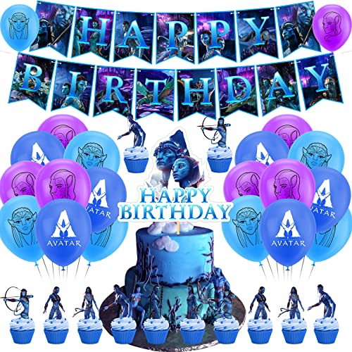 Deko Geburtstag Avatar Geburtstag Deko Avatar Way of Water Kindergeburtstag Deko Avatar Luftballons Deko Avatar Geburtstag Luftballons Avatar Way of Water Torten Deko Avatar Geburtstag Girlande von RZDQZY