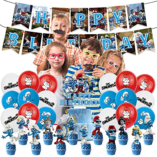 Kindergeburtstag Deko the Smurfs Luftballons Smurfs Kuchen Deko Geburtstag the Smurfs Geburtstag Banner Smurfs Party Deko Geburtstag the Smurfs Geburtstag Luftballons Smurfs Geburtstagsdeko von RZDQZY