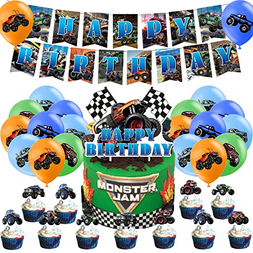 Monster Lkw Deko Geburtstag Lastwagen Geburtstagsdeko Monster Truck Kindergeburtstag Deko Truck Geburtstag Luftballons Truck Luftballons Geburtstag Truck Kuchen Topper Lastwagen Geburtstag Girlande von RZDQZY