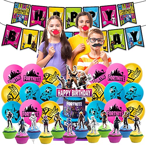 Party Deko Geburtstag Videospiel Geburtstag Luftballons Spiel Kuchen Topper Videospiel Geburtstag Deko Spiel Geburtstag Girlande Videospiel Tortendeko Geburtstag Spiel Kindergeburtstag Deko von RZDQZY
