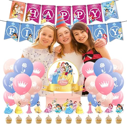 Prinzessin Geburtstagsdeko Prinzessinen Kindergeburtstag Deko Prinzessinnen Deko Geburtstag Prinzessinen Geburtstag Luftballons Prinzessin Luftballons Deko Princess Kuchen Topper Geburtstag Girlande von RZDQZY