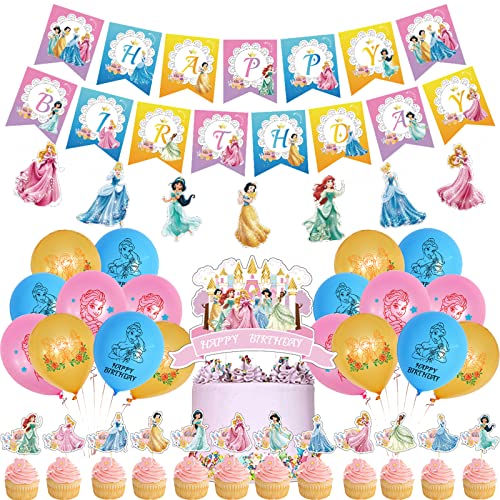 Prinzessinen Geburtstag Deko Princess Kindergeburtstag Deko Prinzessinnen Deko Geburtstag Prinzessin Luftballons Deko Princess Luftballons Geburtstag Princess Torte Deko Princess Geburtstag Banner von RZDQZY