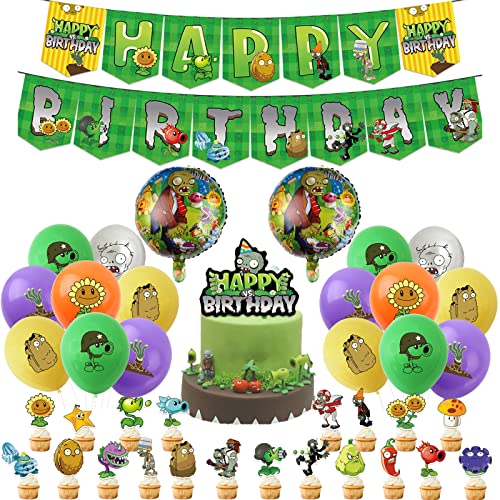 Pvz Geburtstag Party Deko Zombies Kindergeburtstag Deko Plants Deko Geburtstag Pflanzen Luftballons Geburtstag Plants Geburtstag Luftballons Pflanzen Kuchen Topper Plants Girlande Geburtstag von RZDQZY