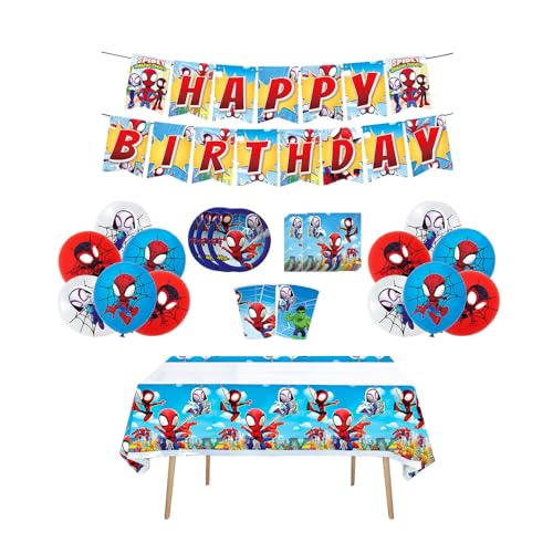 Spider Man Geburtstag Deko Spidey Kindergeburtstag Deko Spidey Luftballons Geburtstag Spidey Girlande Geburtstag Spiderman Geschirr Set Spidey Geburtstag Geschirr Spider Man Partygeschirr Set von RZDQZY