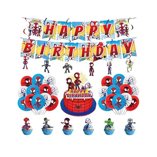 Spiderman Geburtstag Deko Spidey Party Deko Geburtstag Spider Man Geburtstag Luftballons Spiderman Torten Topper Spidey Geburtstag Girlande Spider Man Spiral Dekorationen Spidey Deko Geburtstag von RZDQZY