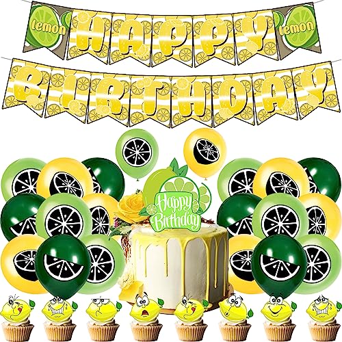 Zitrone Kindergeburtstag Deko Lemon Geburtstag Deko Zitrone Deko Geburtstag Lemon Luftballons Deko Zitrone Geburtstag Luftballons Lemon Kuchen Deko Zitrone Banner Geburtstag Lemon Luftballons von RZDQZY