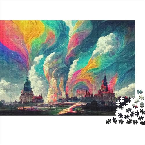 Rainbow Castle 1000 Teile Puzzle Für Erwachsene Und Kinder Ab 14 Jahren Puzzel 500pcs (52x38cm) von RZFWJL