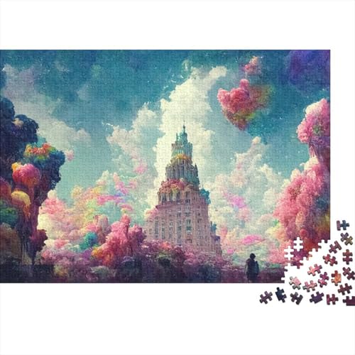 Rainbow Castle Puzzle 1000 Teile,Puzzle Für Erwachsene, Impossible Puzzle, Geschicklichkeitsspiel Für Die Ganze Familie,Puzzle Legespiel- Erwachsenenpuzzle Puzzel 500pcs (52x38cm) von RZFWJL