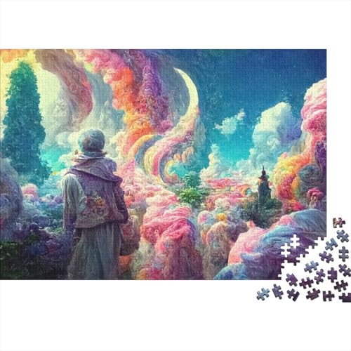 Rainbow Castle Puzzle 1000 Teile,Puzzle Für Erwachsene, Impossible Puzzle,Puzzle 1000 Puzzle Home Dekoration Puzzle,Erwachsenenpuzzle Puzzel 500pcs (52x38cm) von RZFWJL