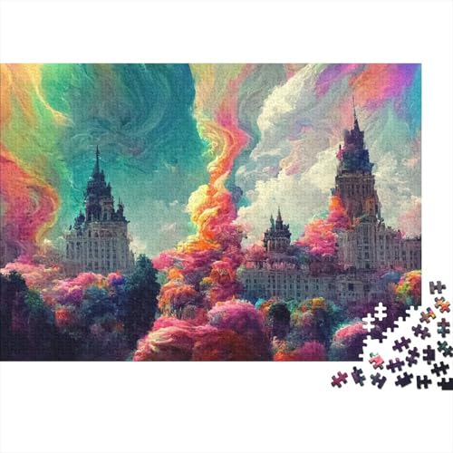 Rainbow Castle Puzzle 1000 Teile Erwachsener Kniffel Spaß Für Die Ganze Familie - Abwechslungsreiche 1000 Puzzleteilige Motive Puzzle Erwachsene, Puzzel 1000pcs (75x50cm) von RZFWJL