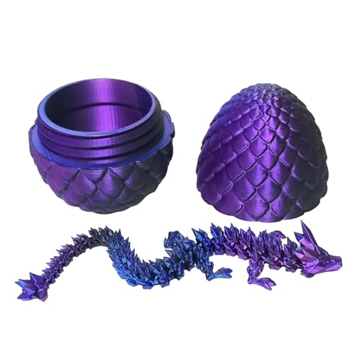 3D Gedrucktes Drachenei Geheimnisvolle Drachen Spielzeug - Kristalldrache Mit Drachenei - 3D Gedruckter Realistische Beweglicher Drachen Figuren Mit Ei - Dracheneier Wohnkultur Erwachsene Kinder (F) von RZXBB