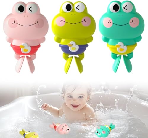 RZXBB 3 Stück Baby-Badespielzeug für Kinder ab 1 Jahr, 2025 Neues Frosch-Uhrwerk Schwimmbad Spielzeug, Badewannenspielzeug und Wasserspielzeug für Kinder, Jungen und Mädchen von RZXBB