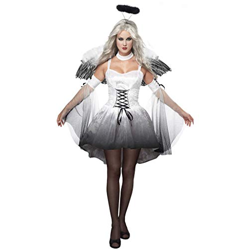 Raaxola Cosplay-Kostüm für Erwachsene schwarzer Engel griechische Göttin Geisterbraut Vampir Polizeiuniform Partykleid für Damen Halloween von Raaxola