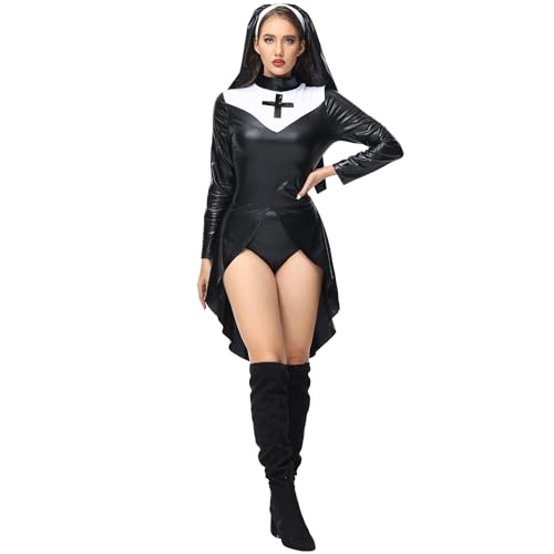 Raaxola Cosplay-Kostüm für Erwachsene schwarzer Engel griechische Göttin Geisterbraut Vampir Polizeiuniform Partykleid für Damen Halloween von Raaxola