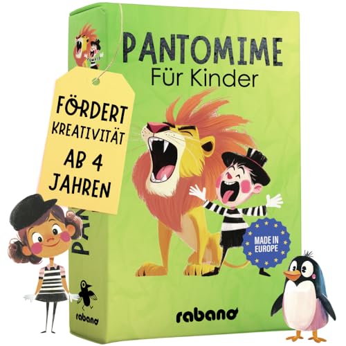 Rabano Art Pantomime für Kinder I Lernspiel & Geschenk für Mädchen und Junge I Spiele ab 4, 5, 6, 7, 8, 9 Jahre I Ostergeschenke Kinder I Outdoor Spiel von Rabano Art