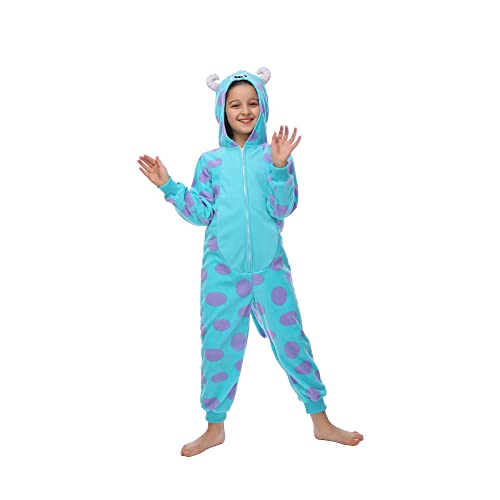 Rabtero Blaues Monster Onesie Kostüm Kinder Unisex Größe 36-38 Tierkostüm für kleine Kinder Halloween Weihnachten Karneval von Rabtero