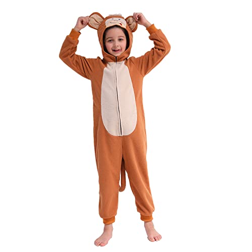 Rabtero Kinder Tier Onesie Kostüm, Unisex Affe Kostüm, Affe Onesie, Kinder Halloween/Weihnachten/Karneval Festival Kostüm für Kinder 12-14 von Rabtero