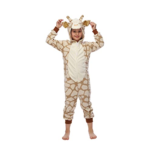 Rabtero Kinder Tier Onesie Kostüm Unisex Giraffe Kostüm Giraffe Onesie Kinder Halloween Weihnachten Karneval Festival Kostüm für Kinder 4-6 von Rabtero