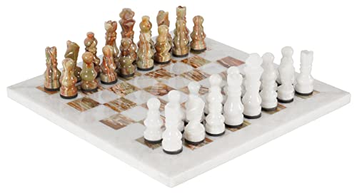 RADICALn Handmade White and Green Onyx Marble Chess Game Chess Set Gift for Him von Radicaln