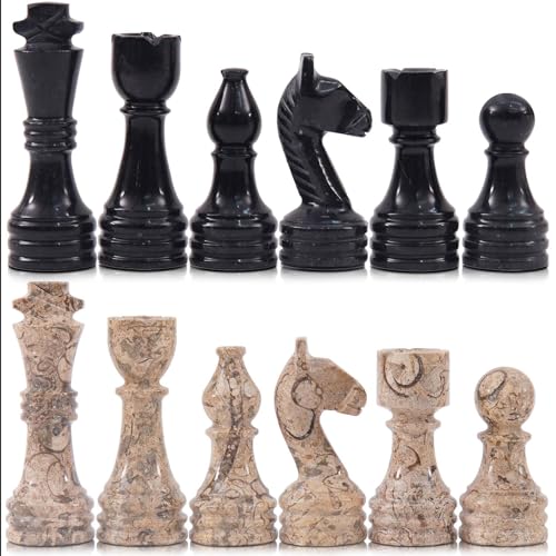 Radical Marble Big Board Games Complete Black and Coral Chess Figuren – geeignet für 16 – 20 Zoll Schachbrett – Antike 32 Schachfiguren Set – komplett aus Marble Handmade Nicht-Holzschach Radical Marble Big Board Games Complete Black and Coral Chess Figuren – geeignet für 16 – 20 Zoll Schachbrett – Antike 32 Schachfiguren Set – komplett aus Marble Handmade Nicht-Holzschach von Radicaln
