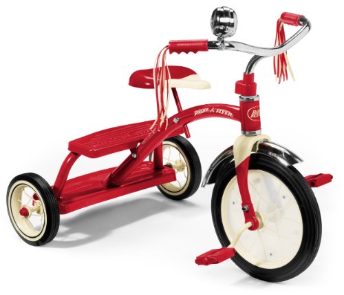 Radio Flyer 433A Classic Red Dual Deck Trike Dreirad-Spielzeug Tricycle, For Ages 2-5 Years von Radio Flyer