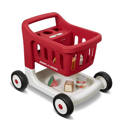 Radio Flyer Scan & Sort Einkaufswagen mit Lichtern und Geräuschen, Rutschspielzeug, Roter Spielzeug-Walker für Kleinkinder, für Kinder ab 1 Jahr von Radio Flyer