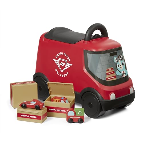 Radio Flyer Ride & Deliver Truck, rotes Rutschfahrzeug für Kleinkinder ab 2 Jahren von Radio Flyer