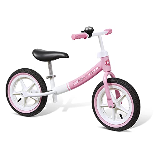 Radio Flyer Air Ride Balance Bike, Toddler Bike, Ages 1.5-5, Kids Pink & White Ride On Balance Bike von Radio Flyer