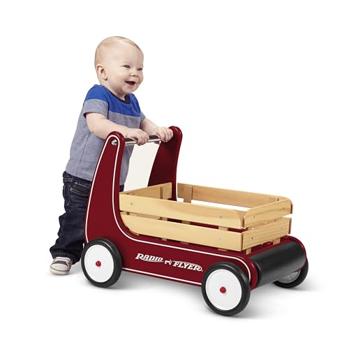 Radio Flyer Classic Walker Wagon, Spielzeug für Kleinkinder mit Standfunktion, Gehhilfe aus Holz, für Kinder im Alter von 1–4 Jahren, rot Radio Flyer Classic Walker Wagon, Spielzeug für Kleinkinder mit Standfunktion, Gehhilfe aus Holz, für Kinder im Alter von 1–4 Jahren, rot von Radio Flyer
