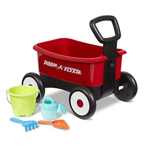 Radio Flyer My 1st Wagon with Beach and Garden Tools, 2-in-1 Wagon, Ages 1-4, Rot von Radio Flyer