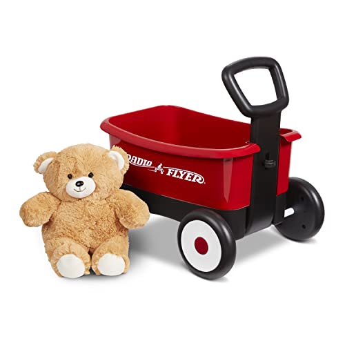 Radio Flyer Push & Pull Walker Wagon with Teddy Bear, Red 2-in-1 Toy Walker Wagon for Toddlers, For 1-4 Years Old von Radio Flyer