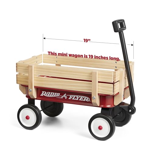 Radio Flyer Mein erster Bollerwagen aus Stahl und Holz, roter Bollerwagen, für Kinder ab 1,5 Jahren von Radio Flyer