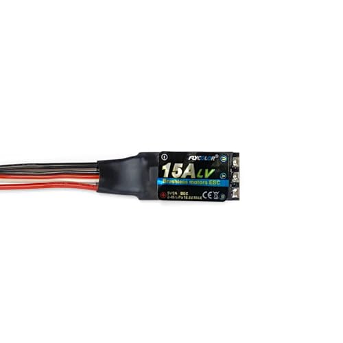 FLYCOLOR 15 A RC bürstenloser Motor, elektrischer Geschwindigkeitsregler, eingebauter 5 V/2 A BEC, unterstützt 2S-4S LiPo ESC für Radiolink A560 Flugzeug von Radiolink