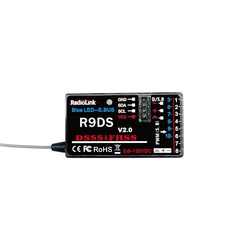 Radiolink R9DS Empfänger 10 Kanäle 2,4 GHz SBUS/PWM große Reichweite für Fernsteuerung AT9/AT9S/AT9S Pro AT10II/AT10 von Radiolink