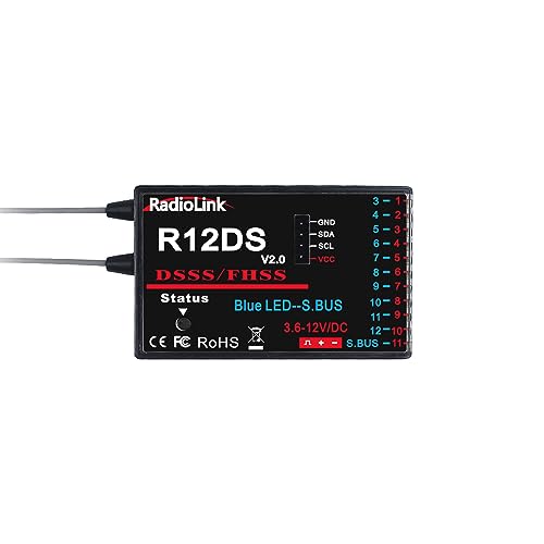 RadioLink R12DS 2.4G 12CH Empfänger für AT9 AT9S AT10 AT10II Sender RC Teile Flugzeug Luftbildgerät von Radiolink