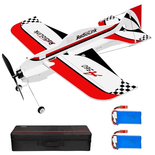 Radiolink A560 RC Flugzeug 3D Kunstflugzeug Plug & Play (PNP) 4 Kanäle mit Byme-A Gyro Flugregler, T8S Fernseteuerung, R8FM Empfänger und Brushless Motor Freundlich für Anfänger und Fortgeschrittener von Radiolink