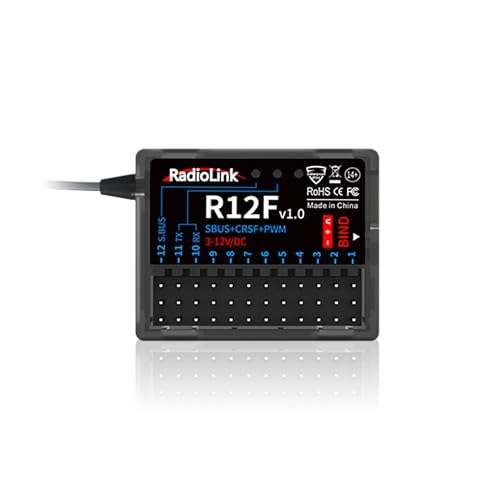 Radiolink R12F 12 Kanäle RC-Empfänger für RC-Flugzeug Jet Auto Boot Funktioniert für 2.4Gh Radio Controller T16D/T12D/T8FB/T8S/RC8X/RC6GS V3/RC4GS V3 Fernsteuerung von Radiolink