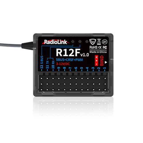 Radiolink R12F 12 Kanäle RC-Empfänger für RC-Flugzeug Jet Auto Boot Funktioniert für 2.4Gh Radio Controller T16D/T12D/T8FB/T8S/RC8X/RC6GS V3/RC4GS V3 Fernsteuerung von Radiolink