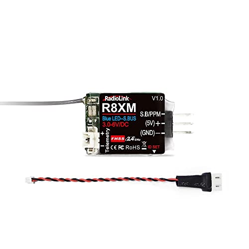 Radiolink R8XM RC Empfänger 8 Kanäle 2,4 GHz SBUS/PPM Spannung Telemetrie Long Range Control RX für Flugzeug RC8X/RC6GS V3/RC4GS V3/T8FB/T8S/T16D/T12D Fernbedienung von Radiolink