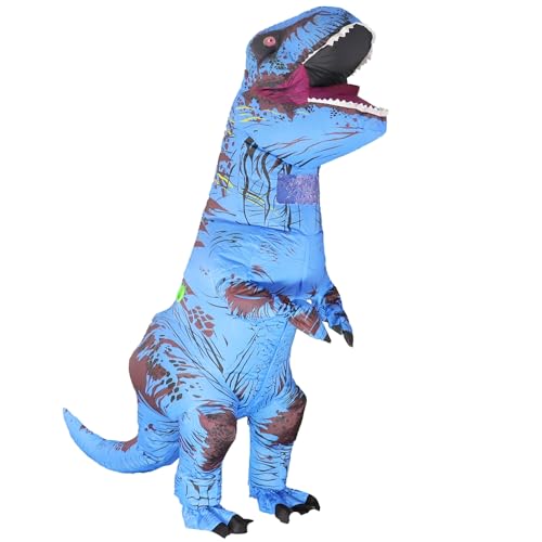 Rafalacy Aufblasbares Dinosaurier-Kostüm für Erwachsene, T-Rex- und Jurassic-Kostüm, lustiges Halloween-Party-Kostüm, Kostümanzug Karneval Party Dino Kostüm von Rafalacy