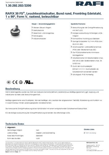 RAFI 1.30.292.202/2200 RAFIX 30 FS Leuchtwahlschalter 1 x 90° von Rafi