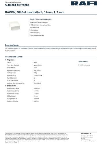 RAFI 5.46.001.057/0209 RACON Stößel quadratisch von Rafi