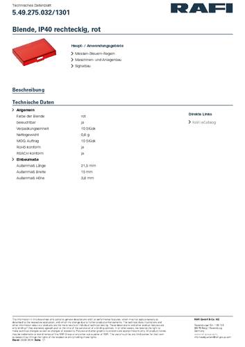 RAFI 5.49.275.032/1301 Blende Rot von Rafi