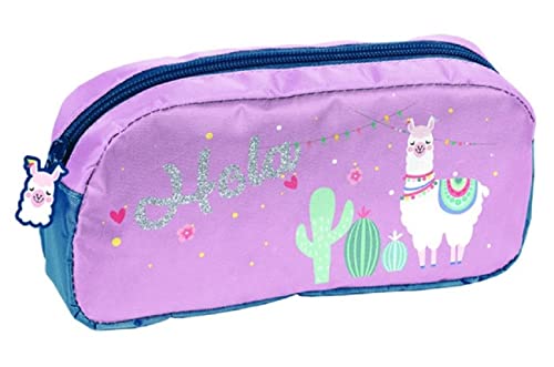 Ragusa-Trade Mädchen Kinder Federtasche Federmappe Schlamper mit tollem Lama Motiv (PP20), blau/rosa, 20 x 10 x 4 cm von Ragusa-Trade