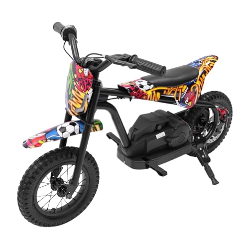 Elektro-Motorrad für Kinder, 150W Mini-Elektro-Dirtbike, Batteriebetriebenes Motorrad Einstellbaren 2-Geschwindigkeitsfunktion (4,97mi/h, 7,46mi/h) für Kinder im Alter von 6 Jahren und älter (farbig) von RainWeel