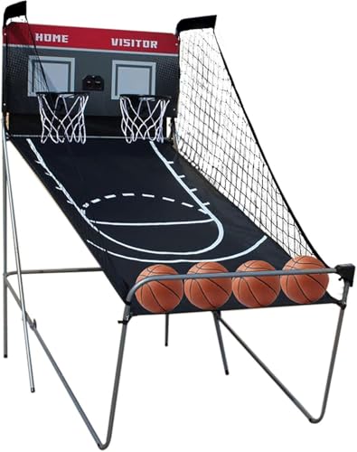 RainWeel Basketball-Schießmaschine,Basketball-Automat 8 Spielmöglichkeiten Tragbarer Arcade-Basketball-Automat Basketballkorb klappbar, Basketballständer mit Punktezähler von RainWeel