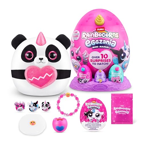 Rainbocorns Eggzania Mini Mania, Panda, by ZURU Plush Surprise Unboxing with Animal Soft Toy, Idea for Girls with Imaginary Play (Panda) von Rainbocorns