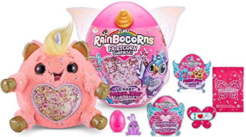 Rainbocorns Fairycorn Surprise Serie 4 Einhorn - Plüschtier zum Sammeln - Ultimatives Überraschungsei, tragbare Feenflügel (Einhorn) von Rainbocorns