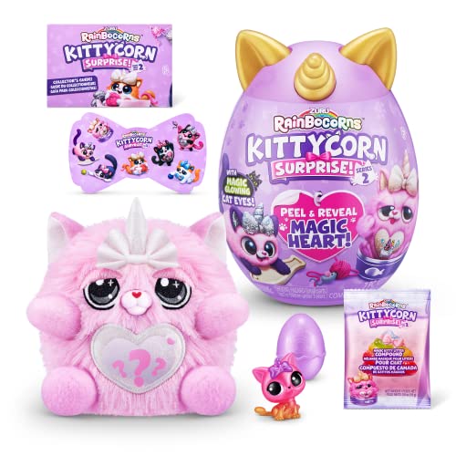 Rainbocorns Kittycorn Surprise Serie 7, Chinchilla-Katze – Plüsch zum Sammeln – 10 Überraschungen zum Auspacken, Schälen und Aufdecken des Herzens, Aufkleber, ab 3 Jahren (Chinchilla-Katze) von Rainbocorns